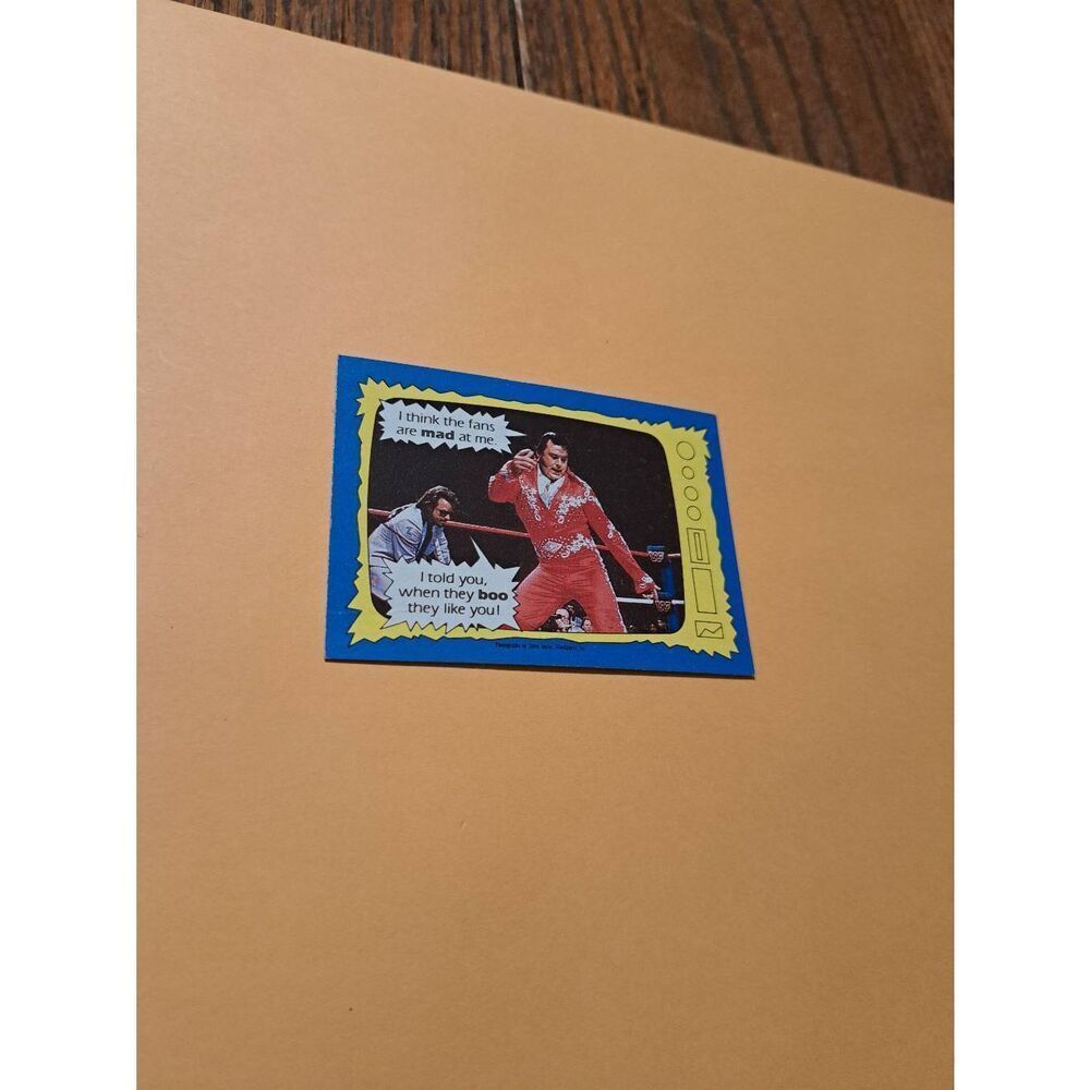 Vintage 1987 WWF Topps Trading Card 72 Honky Tonk Man Jimmy Hart Superstar Speak